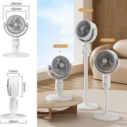 Artifax Air Circulator Tower Fan 2-in-1 Table & Pedestal, BLDC Motor, 5-Speed, Type-C Charging 8000 mAh USB Fan image 5