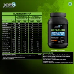 xlr8 Crea Rush Double Dose Creatine HCl BCAA & Taurine Superior Absorption Creatine image 2