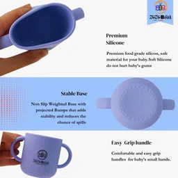 zozobaa Silicone Baby Drinking Open Tiny Cup with Two Handles | Bpa-Free, Non Sippy Cup- Food Grade Silicone image 4