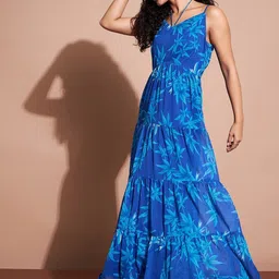 dressberry Women A-line Dark Blue Maxi/Full Length Dress image 3