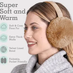 brightwater Winter Indoor/ Outdoor Accessory Foldable Ear Muffs/Warmer for Girls & Boys. Ear Muff image 3