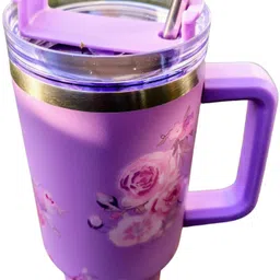 thestorybox Insulated Travel Mug with Handle and Lid Stainless Steel Tumbler 1000 ml Water Bottle image 2