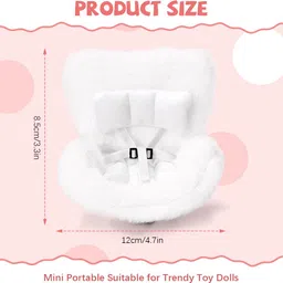 hasthip Mini Soft Plush Doll Car Seat with Clip On Vent Mount and Safety Belt Decorative Showpiece - 2 cm image 2