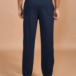 skyknit Men Solid Dark Blue Track Pants image 2