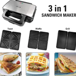 ibell SM3010M 3-in-1 Sandwich Maker, 1300W, Auto-Temp Control, Detachable Plates for Grill, Toast, Waffle image 2