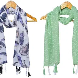 stolevilla Printed Chiffon Women Multicolor Scarf, Stole, Fancy Scarf-picture-40
