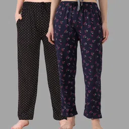 pstenterprises Pack of 2 Women Printed Multicolor Track Pants-picture-37