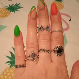 amazingkarts 15 Pcs Korean Style Silver Boho Midi Finger Ring Oxidized Set For Women Girl Metal Silver Plated Ring Set image 4