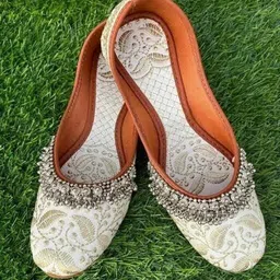 tarifaan Women's Handmade Rajasthani Embroidered PVC Sole Synthetic Mojari/Jutti Bellies For Women image 4