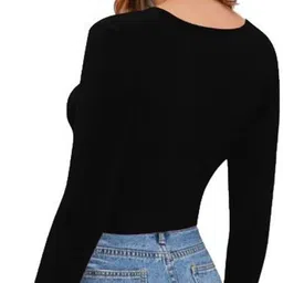 dream beauty fashion Pack of 2 Casual Regular Sleeves Solid Women White, Black Top image 2