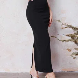 jo jo creation Women Solid Pencil Black Skirt image 3