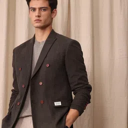 mr bowerbird Men Self Design Double Breasted Casual Blazer image 1