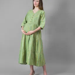 negen Women Printed Pure Cotton Flared Kurta image 3