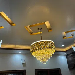 baslash Luxury Flower Crystal Chandelier – 600mm Gold Finish with LED Lighting Gold Chandelier Ceiling Lamp image 2