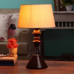 White Fabric Shade Table Lamp with Black Base by BrightDaisy-picture-13