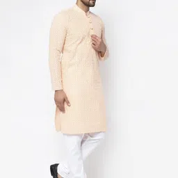 jompers Men Embroidered Pure Cotton Straight Kurta image 5