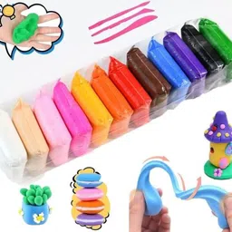 sparkplug ^12 Pcs Multicolor Art Clay Set for Kids | Soft Modeling Clay for Craft, DIY Art Clay image 3