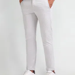 arrow sport Men Slim Fit Grey Polyester Trousers image 5
