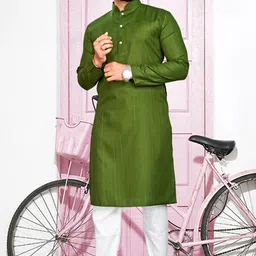 Men Cotton Blend Kurta Pyjama Set-image-13