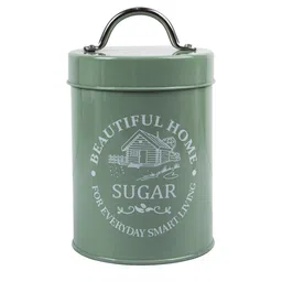 market 99 Green Mild Steel 850ml Sugar Storage Jar image 3