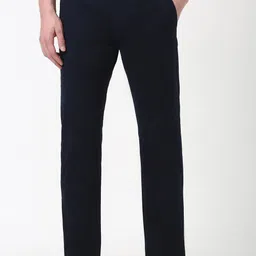 Men Skinny Fit Blue Cotton Blend Trousers-image-94
