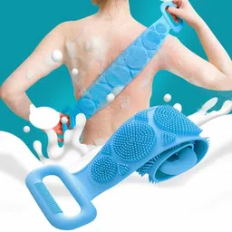 devchhaya enterprise Body Wash Silicone Body Scrubber Belt Double Side Shower Belt Removes Bath Towel Scrub Pad-picture-20