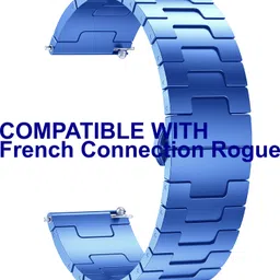 ACM WSM37Y22BL3513 Watch Strap Metal Steel 22mm for French Connection Rogue Smartwatch Belt Blue Smart Watch Strap-picture-17