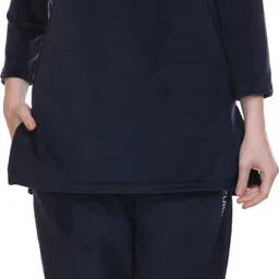 urbe Women Top & Pyjama Set Dark Blue Solid image 1