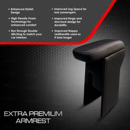 frap Premium Armrest For Maruti Suzuki Ritz with Moulded Foam(Nappa,Red Stitching) Car Armrest image 2