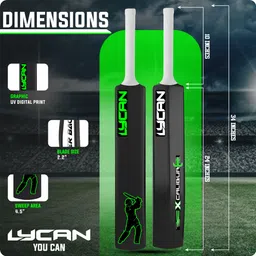 lycan Heavy Duty Plastic Full Size Bat # best for boys , men #Green PVC/Plastic Cricket Bat For 15+ Yrs image 4