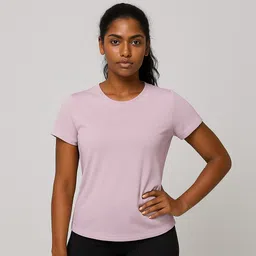 namseo Women Sporty Round Neck Polyester Pink T-Shirt-picture-13
