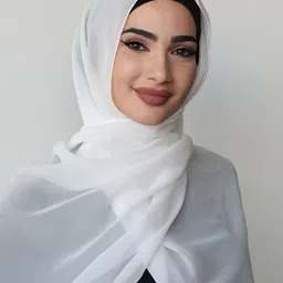 sm products Solid Chiffon Women White Faux Turtleneck Neck Cover, Scarf, Fancy Scarf, Stole-picture-34