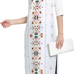 ethnicbasket Women Printed Crepe Straight Kurta-picture-12