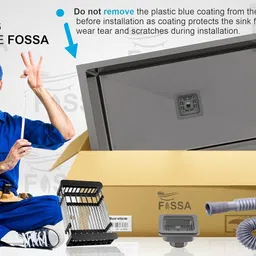 fossa 27"x20"x10" Inch Single Bowl Premium Handmade Kitchen Sink Black FS-20 Black Vessel Sink image 5