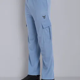 go devil Men Regular Fit Light Blue Cotton Blend Trousers image 2