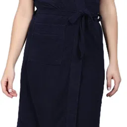 pugnaa Navy Blue Free Size Bath Robe-picture-21