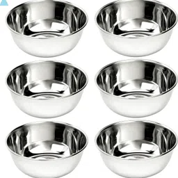 bzilo Stainless Steel Vegetable Bowl Pack of 6 Stainless Steel Bowl | Steel Vati Set for Kitchen Mirror Finish L29-picture-20