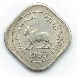 vkcoins HALF ANNA 1955 (BULL) EXTREMELY RARE REPUBLIC INDIA COIN Modern Coin Collection-picture-17