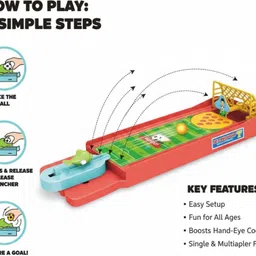 drumstone Shroket Mini Soccer Table Game – Compact Plastic Football Field with Launcher Air Hockey Table image 3