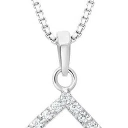 Femme Jam 925 Sterling Silver Zirconia Crystal Square Pendant & Chain for Women & Girls Swarovski Crystal White Gold Pendant-picture-23