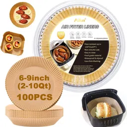 valtuja 100pc Air Fryer Disposable Paper Liner, Non-Stick Paper, Oil-Proof & Water-Proof Airfryer Tray-picture-26