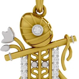 Certified Lab Grown Diamond & BIS Hallmark Pendant With Chain Gold-plated Sterling Silver-image-4