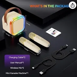 ROYALGUDGET K12 Bluetooth Portable Karaoke mic and speaker set for kid,birthday gifts 5 W Bluetooth Speaker image 4