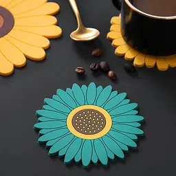 openzest Flexible Durable Non Slip Silicone Sunflower Trivet Mats for Hot Mug and Glasses silicone Trivet image 4