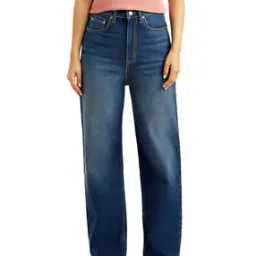 Women Mid-Wash Baggy Jeans-image-68