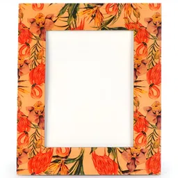 THE HOME CO. Peach & Green Printed Wooden Table Photo Frame image 2