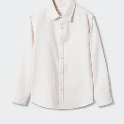 Mango Kids Boys Vertically Striped Pure Cotton Sustainable Casual Shirt image 1