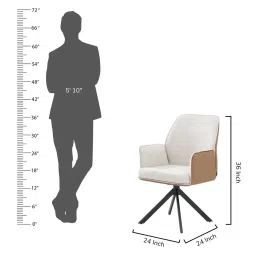 royaloak Dallas American Leatheretteette Dining Chair In Tan Brown Colour image 2