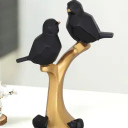 royaloak Birds On Tree Table Decor Polyresin Geometric Birds Golden Finish-picture-24