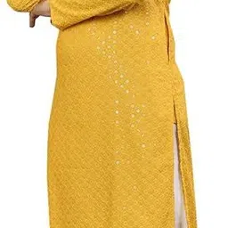 lyplo Men Embellished Cotton Rayon Straight Kurta image 3